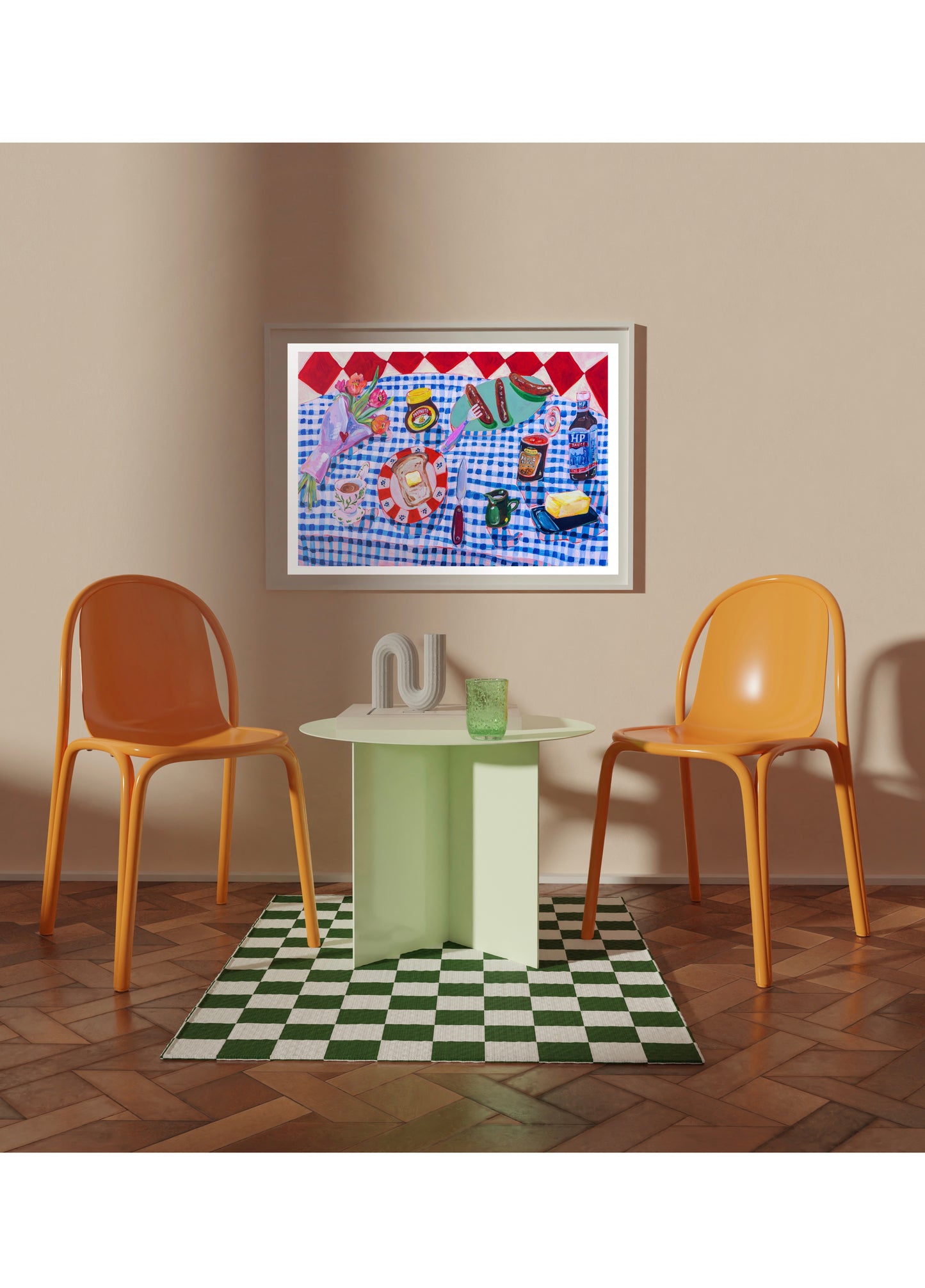 English Breakfast & Blue Gingham print