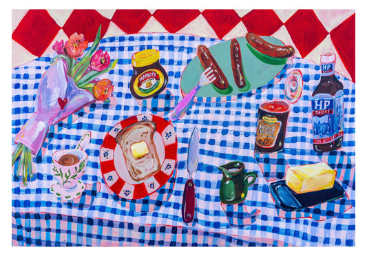 English Breakfast & Blue Gingham print