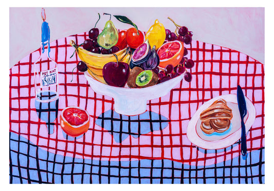 Fruit Bowl & Pink Tiles print
