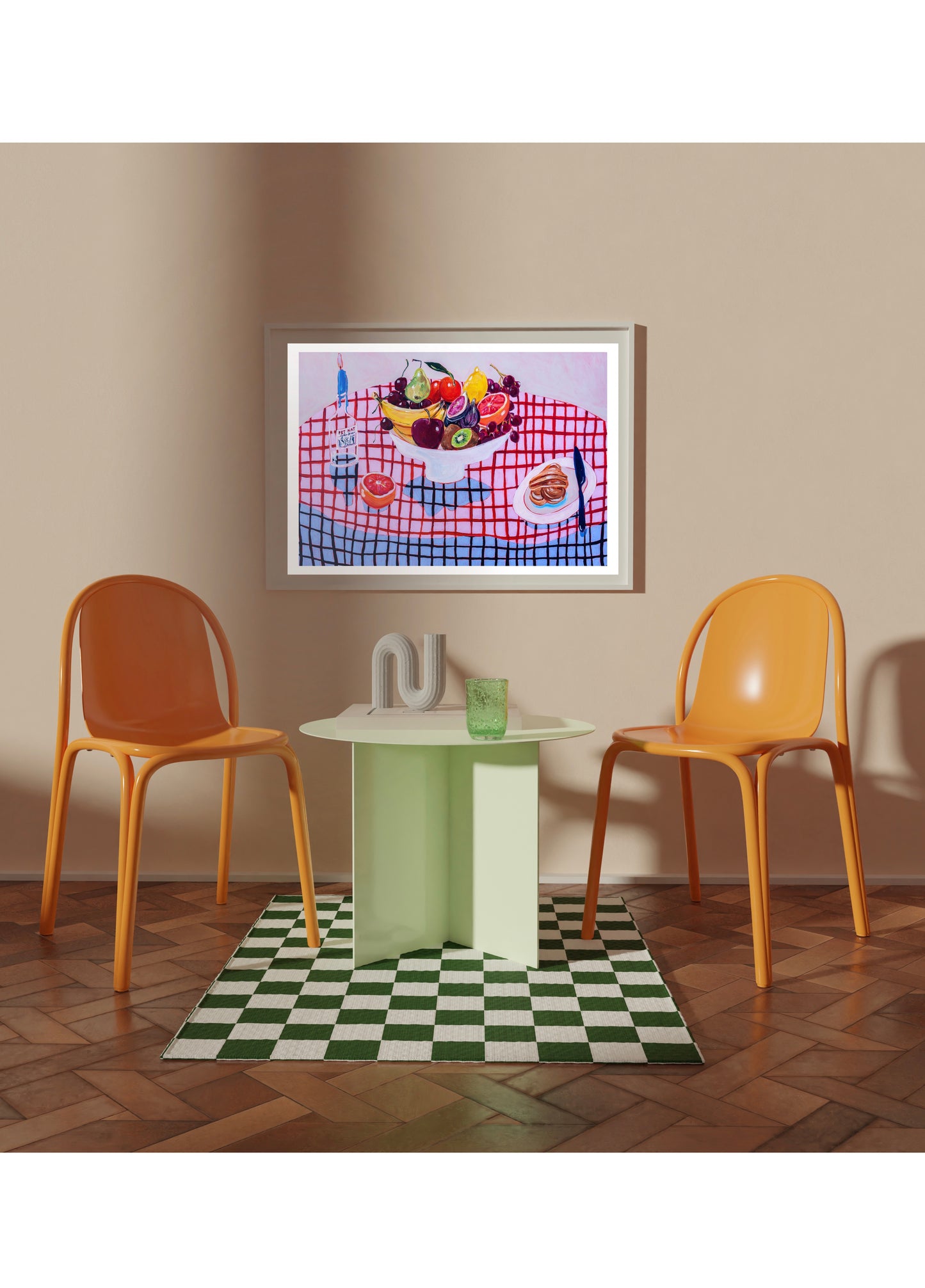 Fruit Bowl & Pink Tiles print