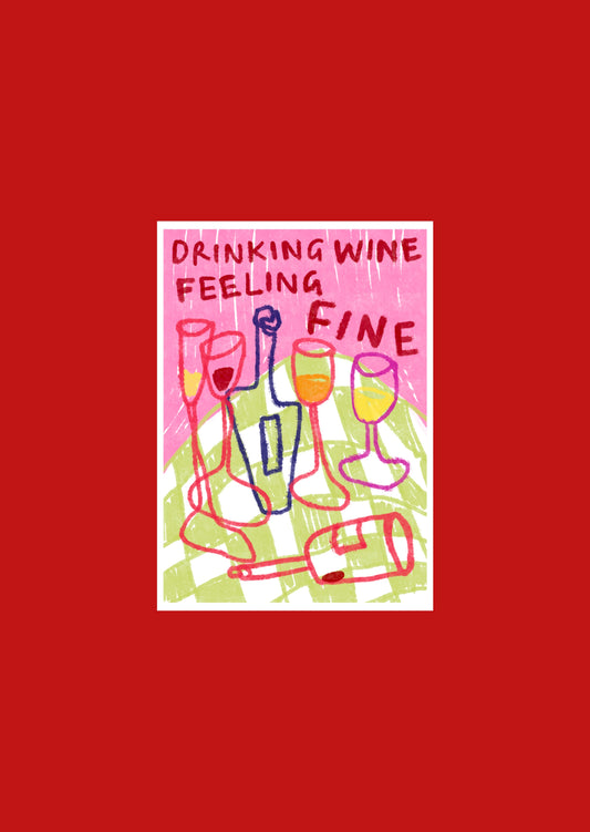Drinking Wine print