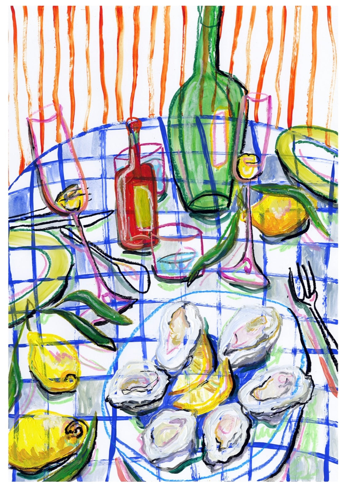 Oysters & Fizz print