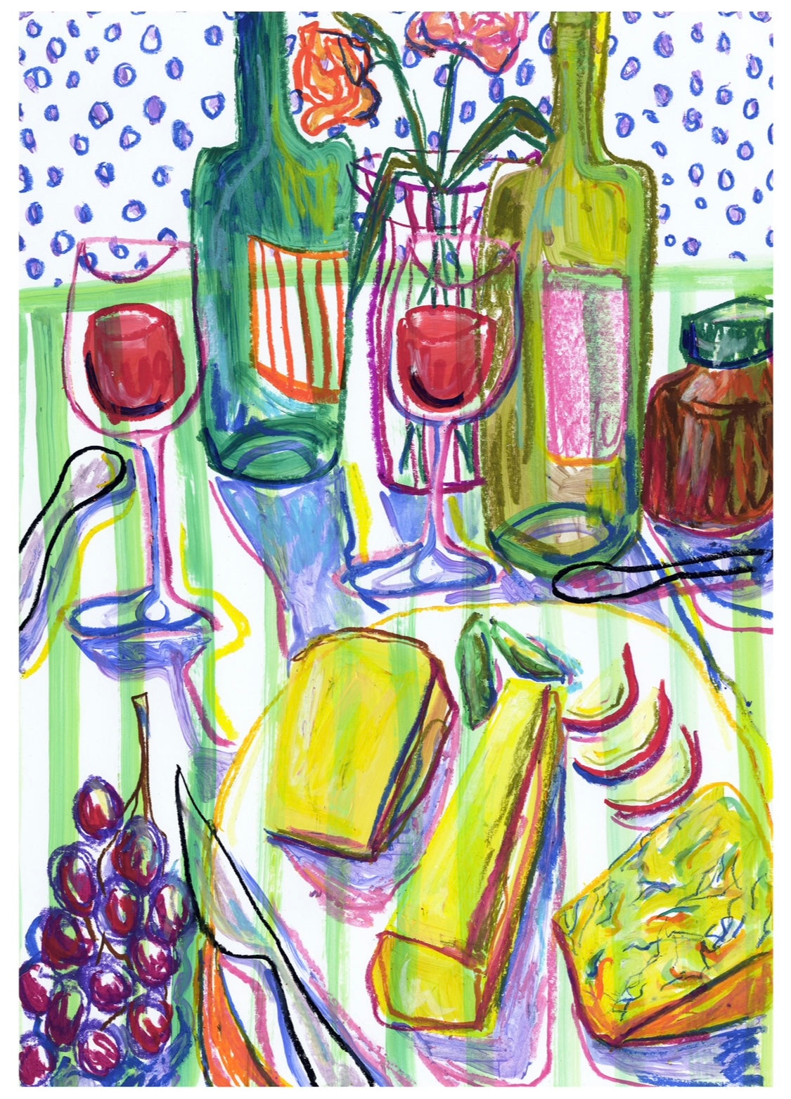 Cheese & Wine Night print