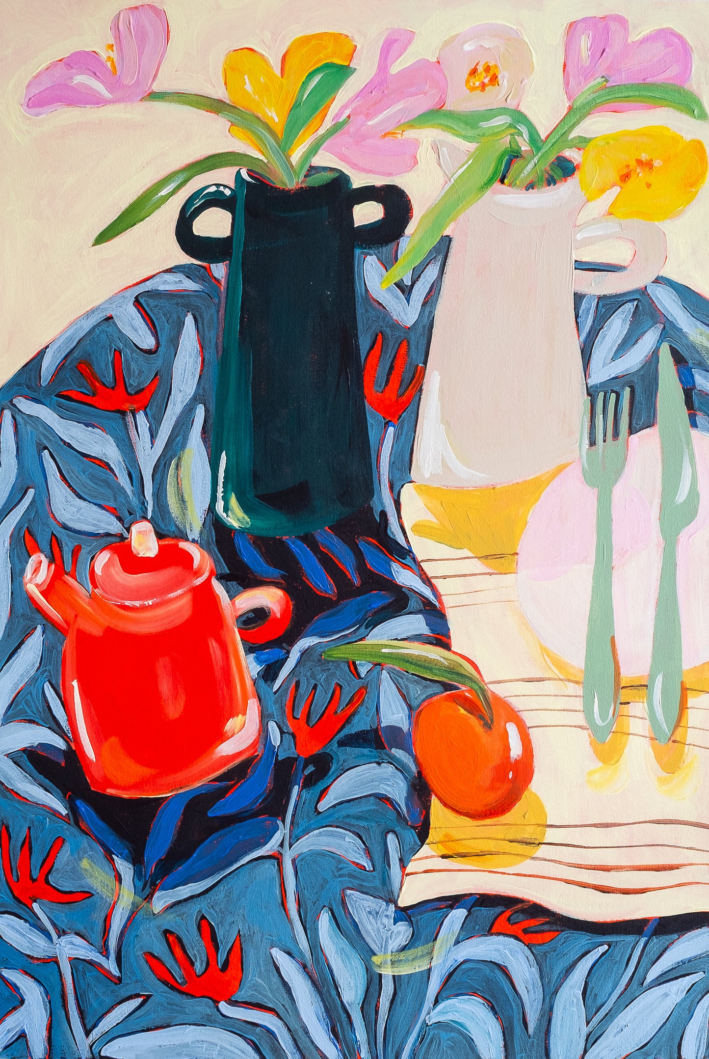 Teapot & Blue Florals original