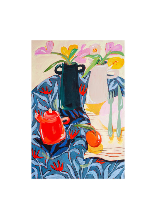 Teapot & Blue Florals original