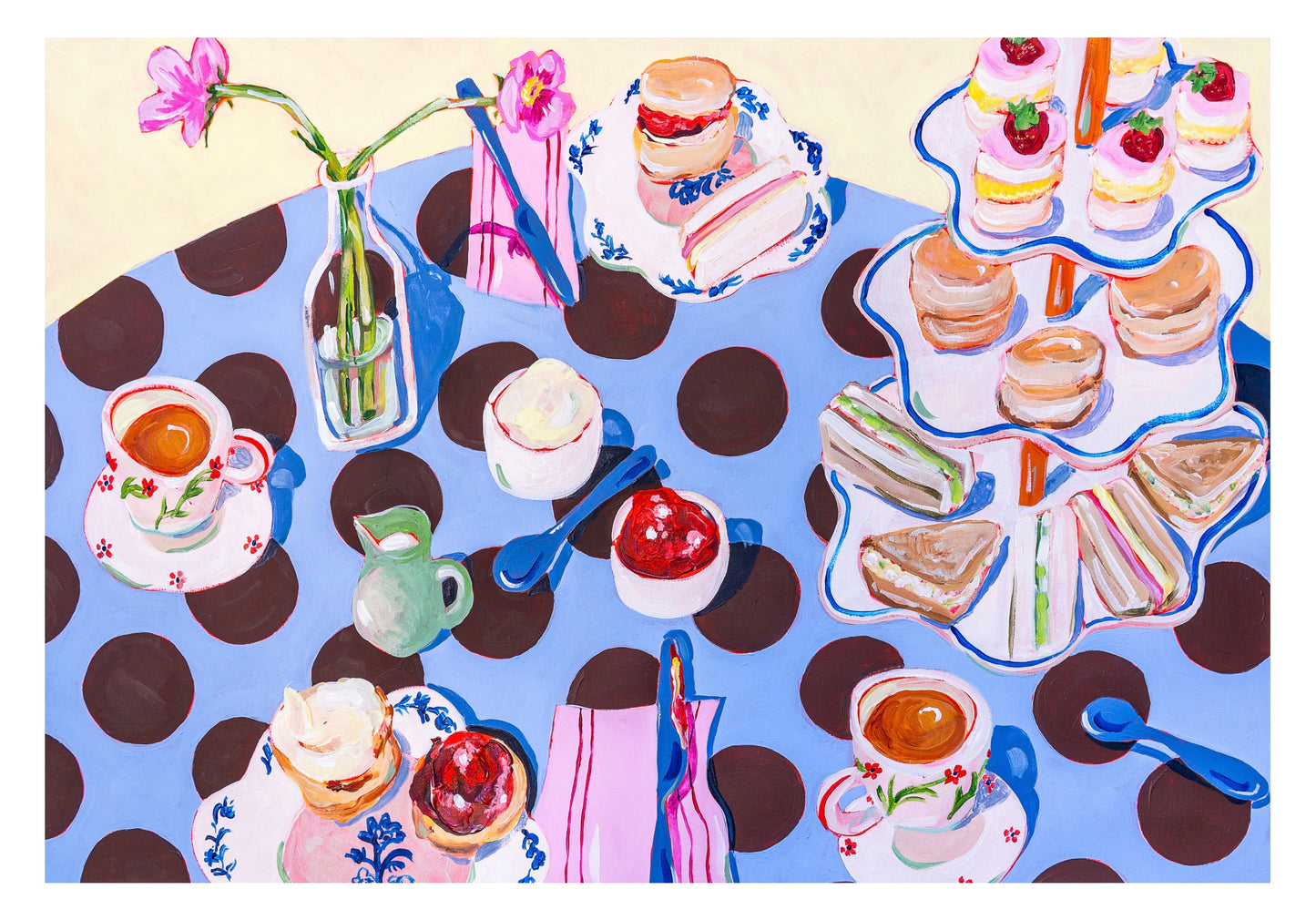 PRE-ORDER: Afternoon Tea & Polka Dots A2 print