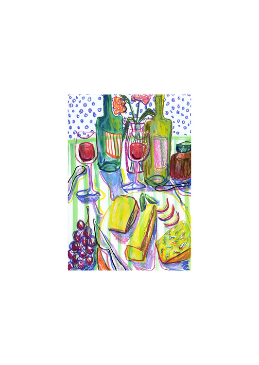 Cheese & Wine Night print