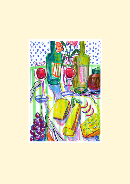 Cheese & Wine Night print