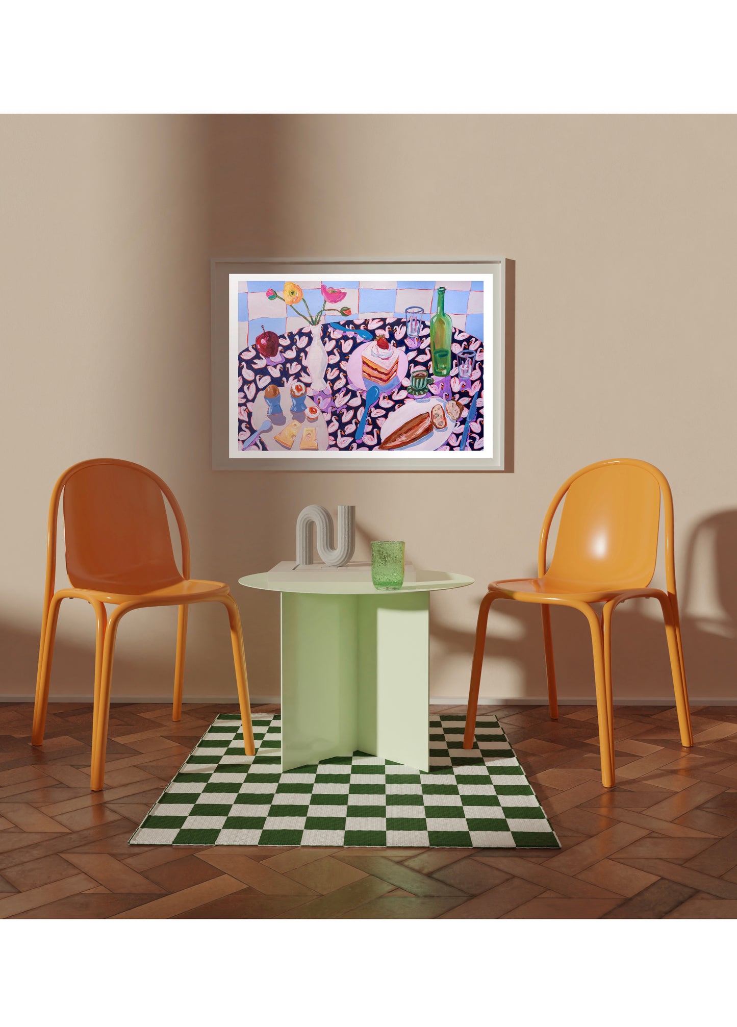 PRE-ORDER: Breakfast Cake & Swans A2 print