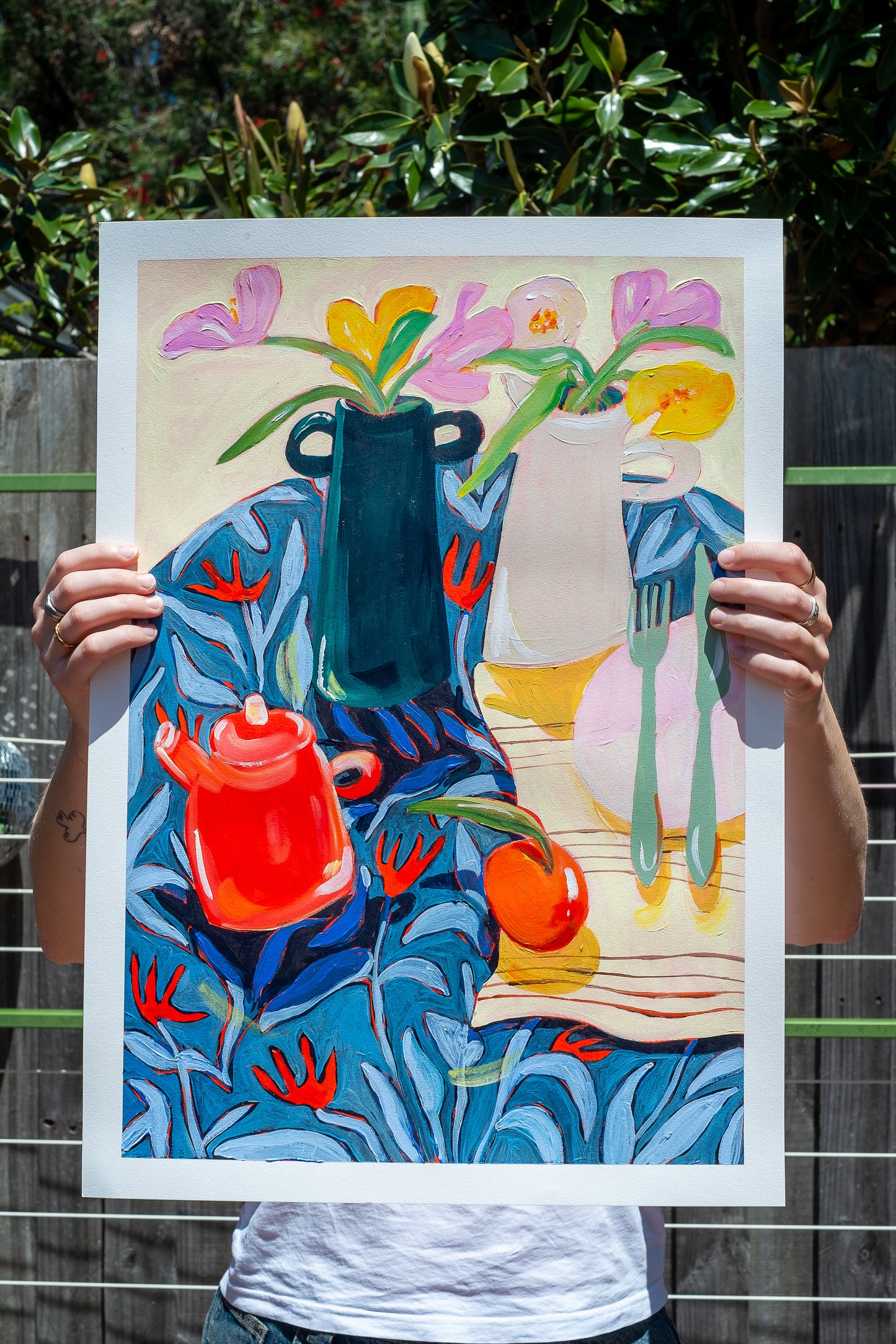 Teapot & Blue Florals original