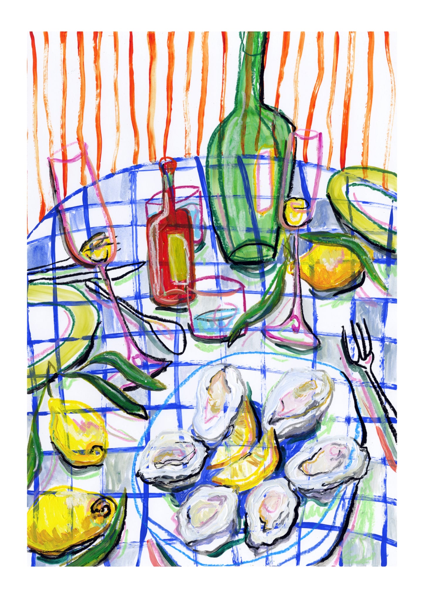 PRE-ORDER: Oysters & Fizz A2 print
