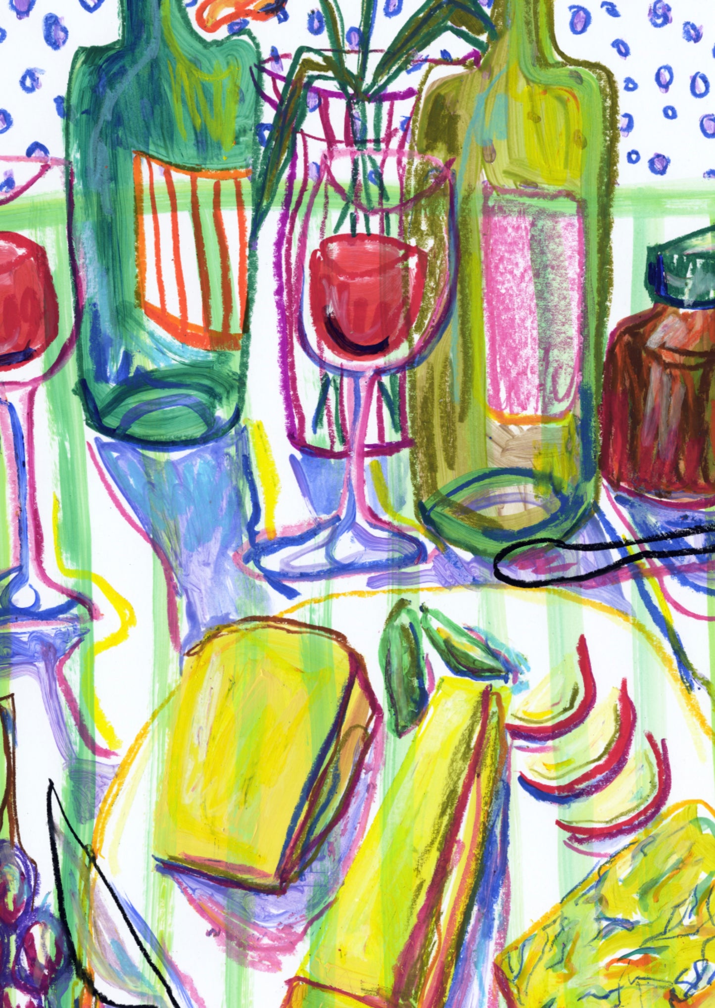 PRE-ORDER: Cheese & Wine Night A2 print